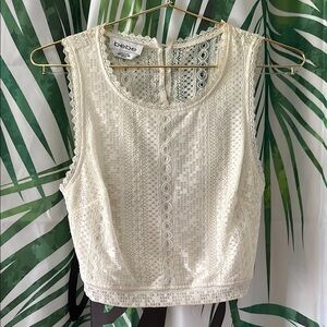 Bebe white Lace Sleeveless Top